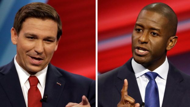 Ron DeSantis (izquierda) y Andrew Gillum, candidatos a gobernador de Florida